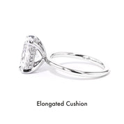 1.6mm Kayla Cushion High Polish Engagement Rings Princess Bride Diamonds 