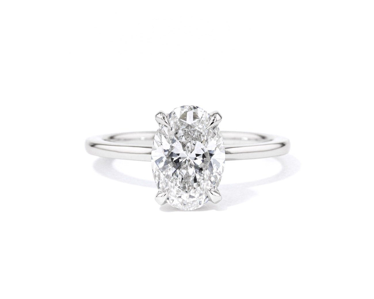 1.6mm Kayla Oval High Polish Engagement Rings Princess Bride Diamonds 3 14K White Gold 