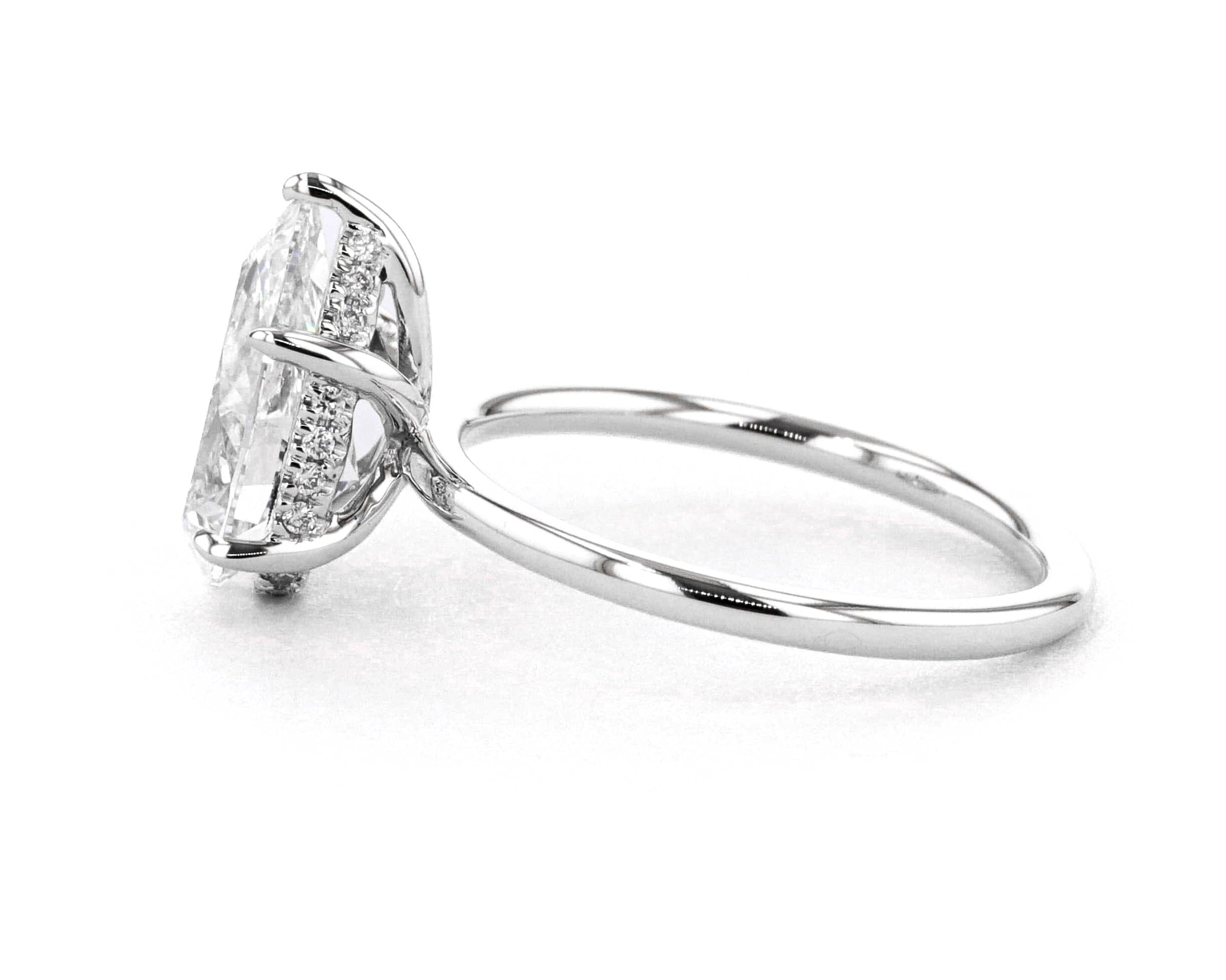 1.6mm Kayla Pear High Polish Engagement Rings Princess Bride Diamonds 