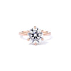 1.6mm Kayla Round High Polish Engagement Rings Princess Bride Diamonds 3 14K Rose Gold 