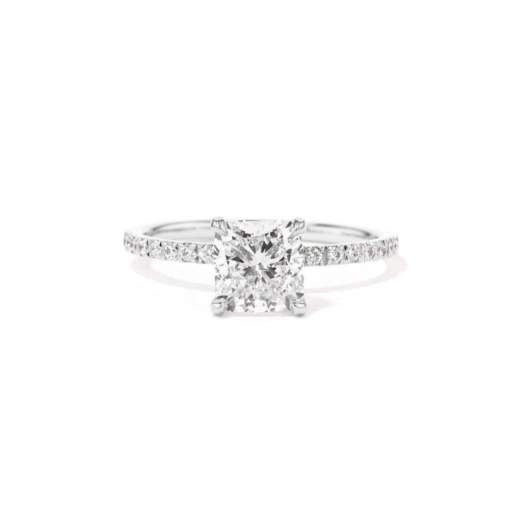 1.6mm Leah Cushion Engagement Rings Princess Bride Diamonds 3 14K White Gold 