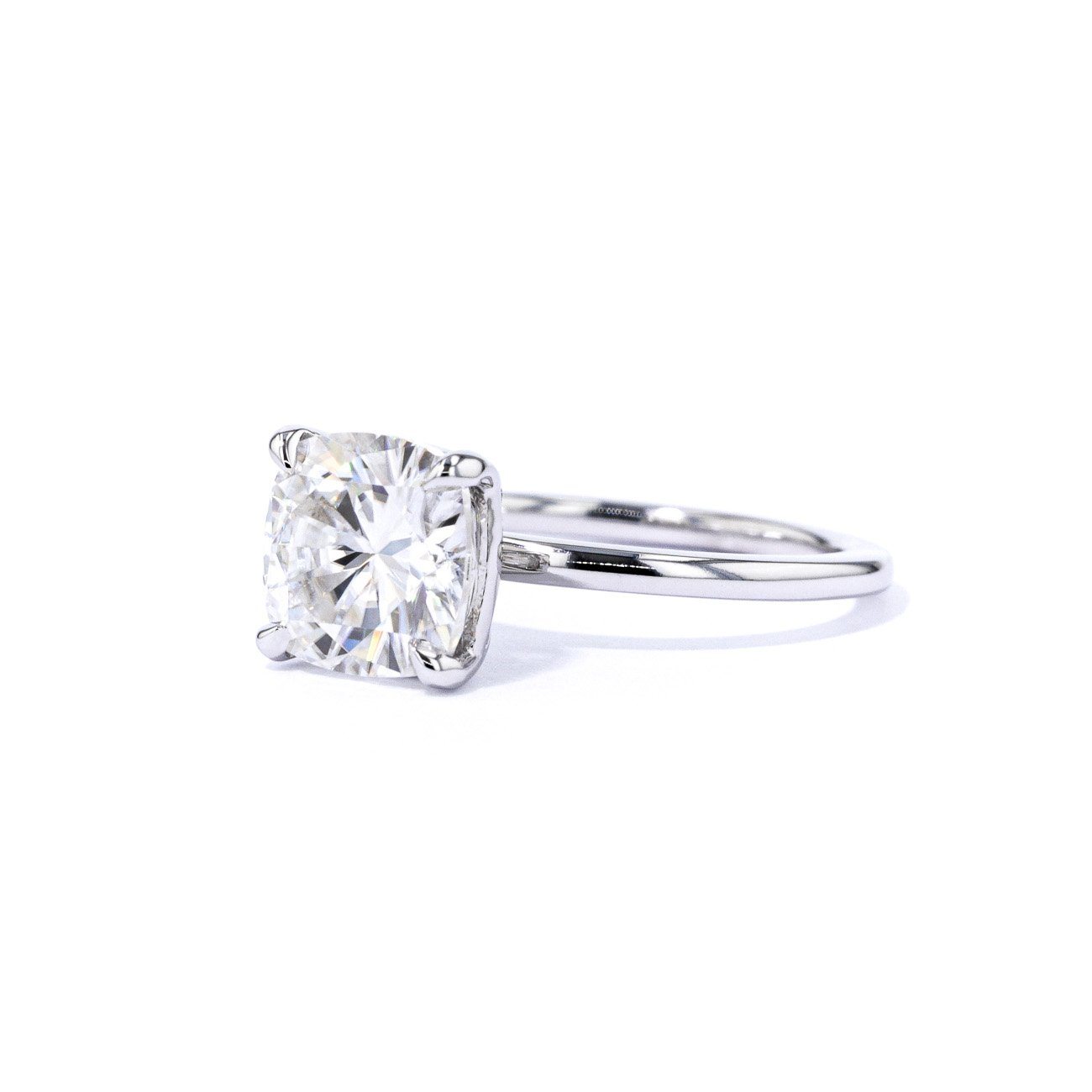 1.6mm Leah Cushion High Polish Engagement Rings Princess Bride Diamonds 