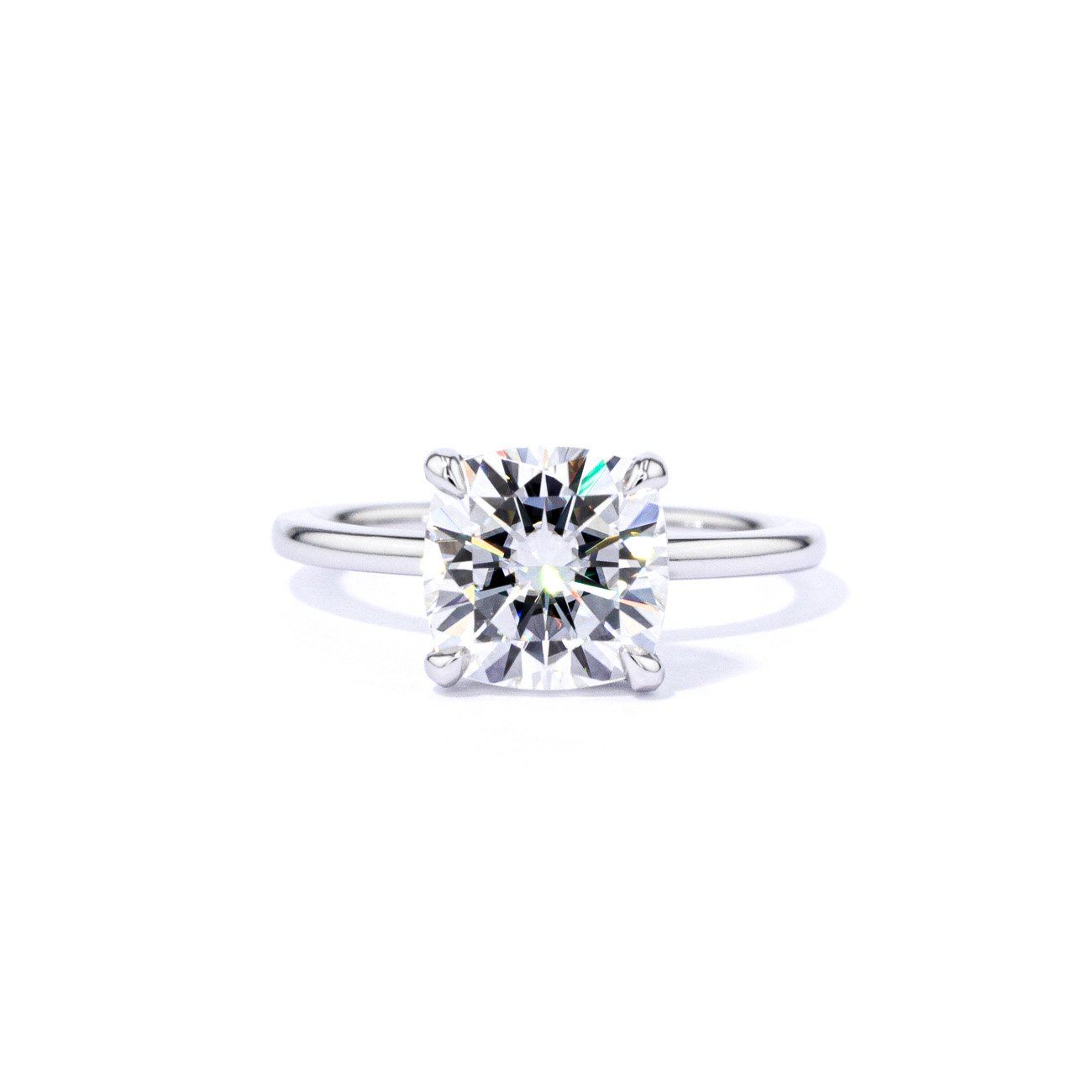 1.6mm Leah Cushion High Polish Engagement Rings Princess Bride Diamonds 