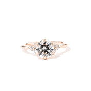 1.6mm Lindsey Round Engagement Rings Princess Bride Diamonds 3 14K Rose Gold 
