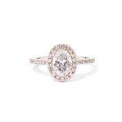 1.6mm Lynn Oval Engagement Rings Princess Bride Diamonds 3 14K Rose Gold 