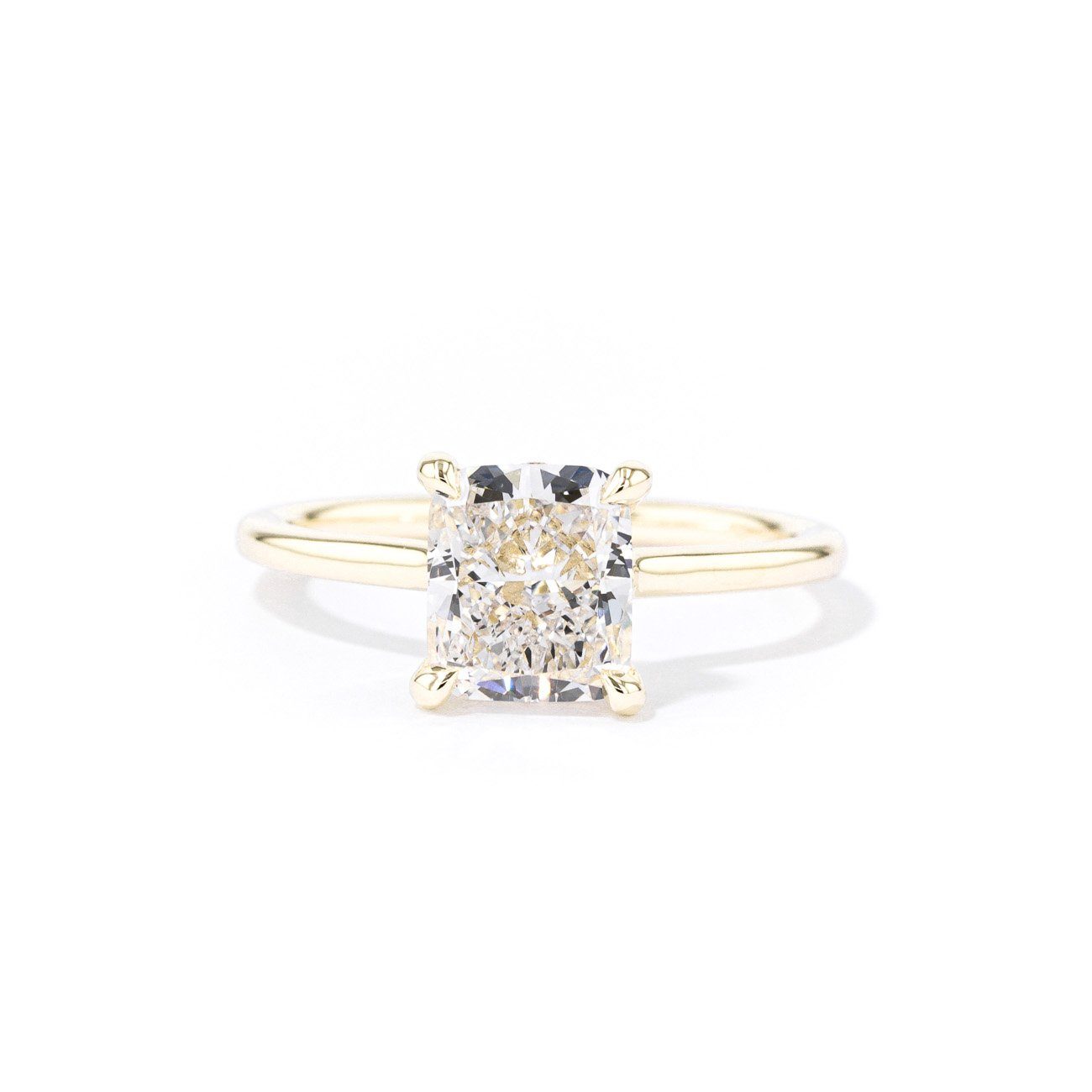 1.6mm Nicole Cushion High Polish Engagement Rings Princess Bride Diamonds 3 14K Yellow Gold 