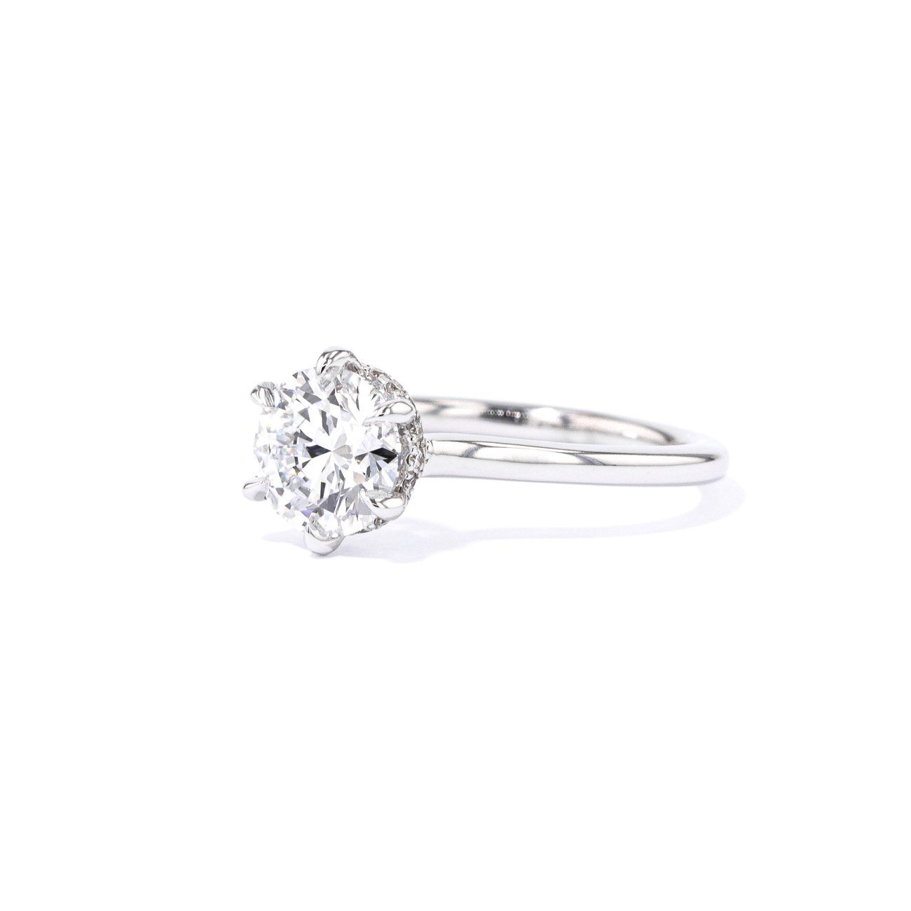1.6mm Nicole Round High Polish Engagement Rings Princess Bride Diamonds 