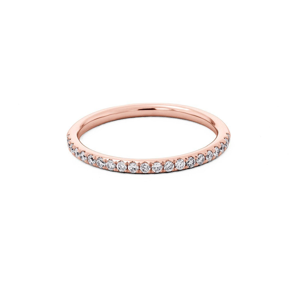 1.6mm Pavé Diamond Ring Ring Princess Bride Diamonds 3 14K Rose Gold 