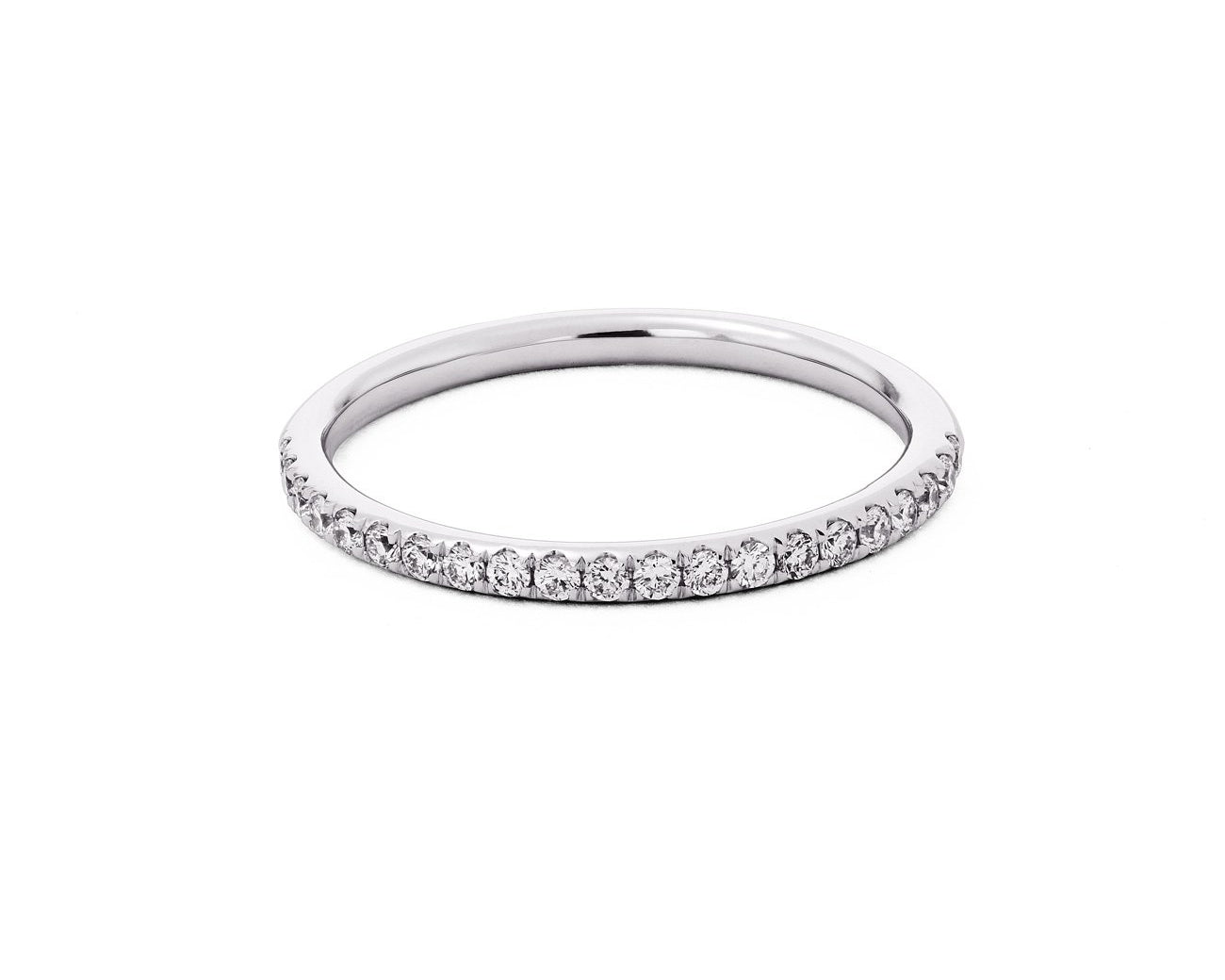 1.6mm Pavé Diamond Ring Ring Princess Bride Diamonds 3 14K White Gold 