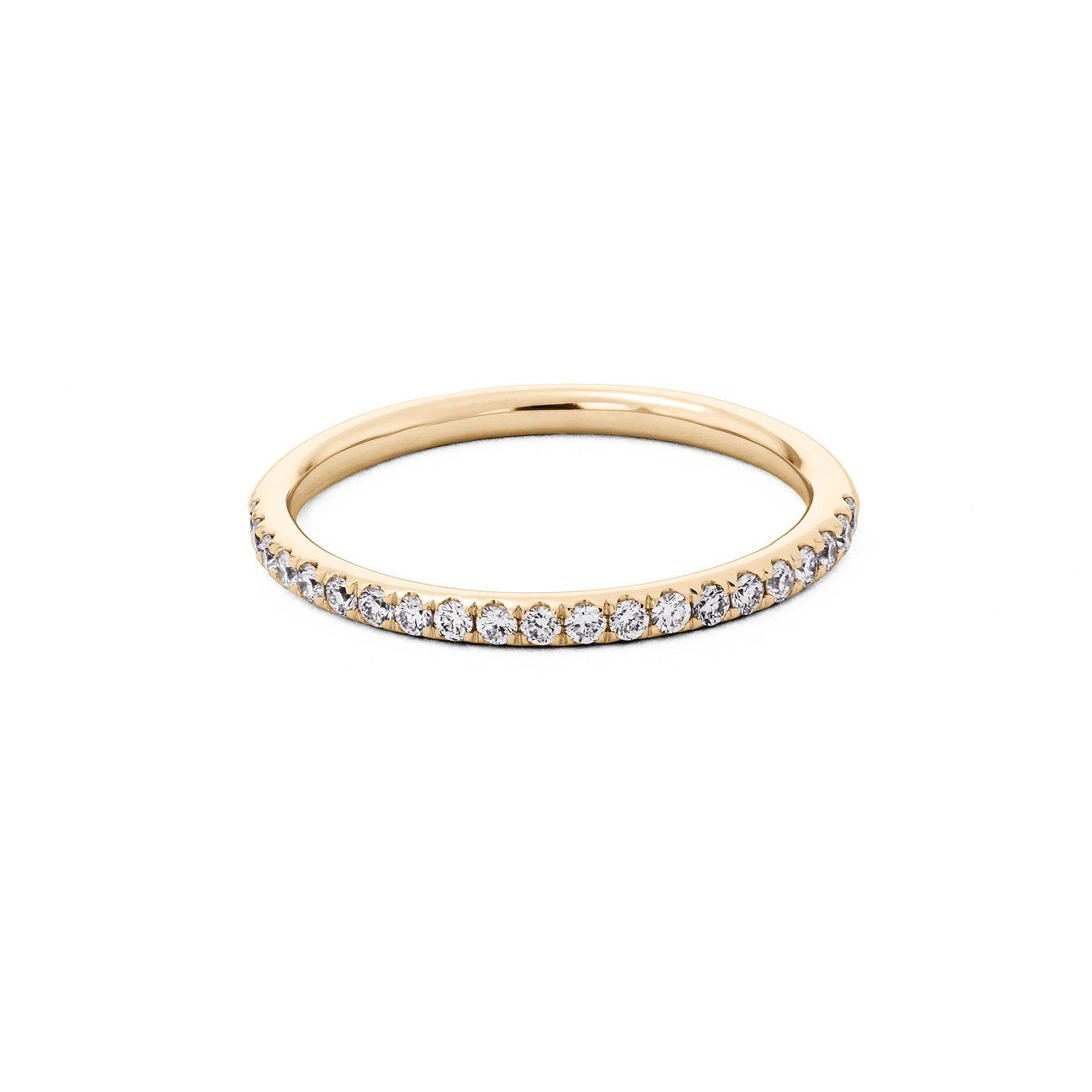 1.6mm Pavé Diamond Ring Ring Princess Bride Diamonds 3 14K Yellow Gold 
