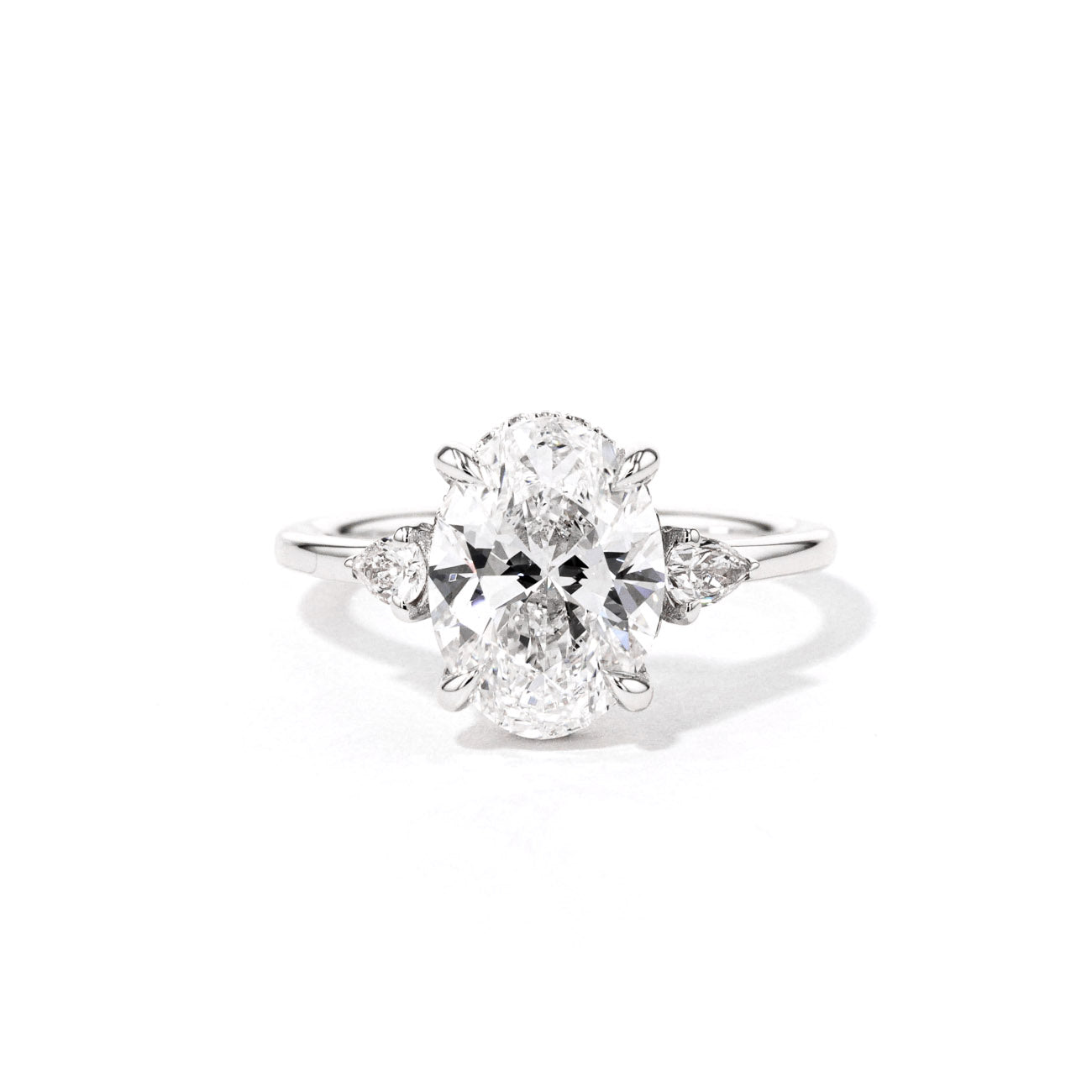 1.6mm Raylene Oval High Polish Engagement Rings Princess Bride Diamonds 