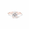 1.6mm Samantha Oval High Polish Engagement Rings Princess Bride Diamonds 3 14K Rose Gold 