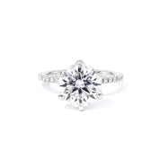 1.6mm Samantha Round Engagement Rings Princess Bride Diamonds 3 14K White Gold 