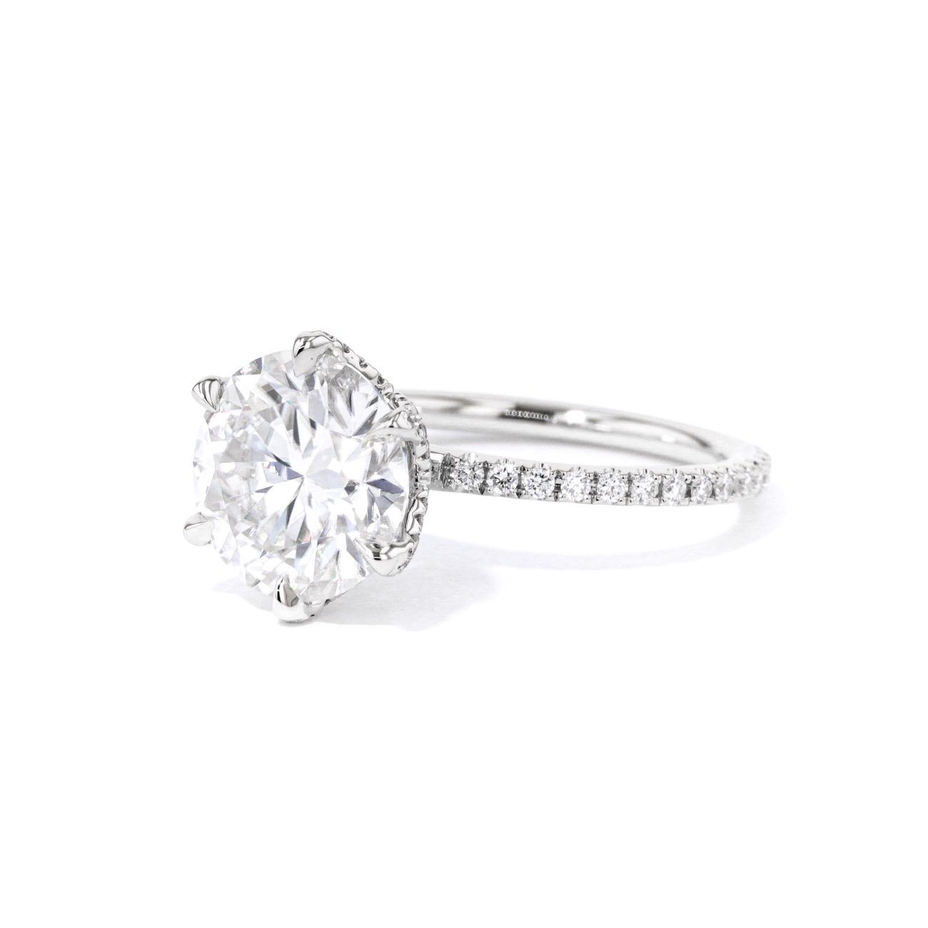 1.6mm Samantha Round Engagement Rings Princess Bride Diamonds 