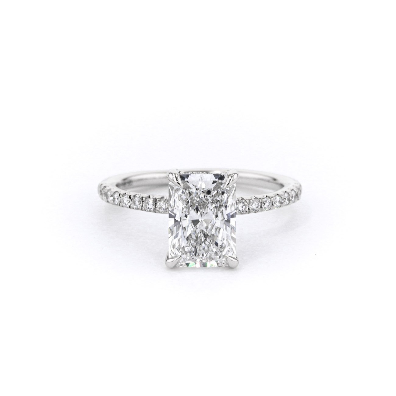 1.6mm Shelby Radiant Engagement Rings Princess Bride Diamonds 3 14K White Gold 