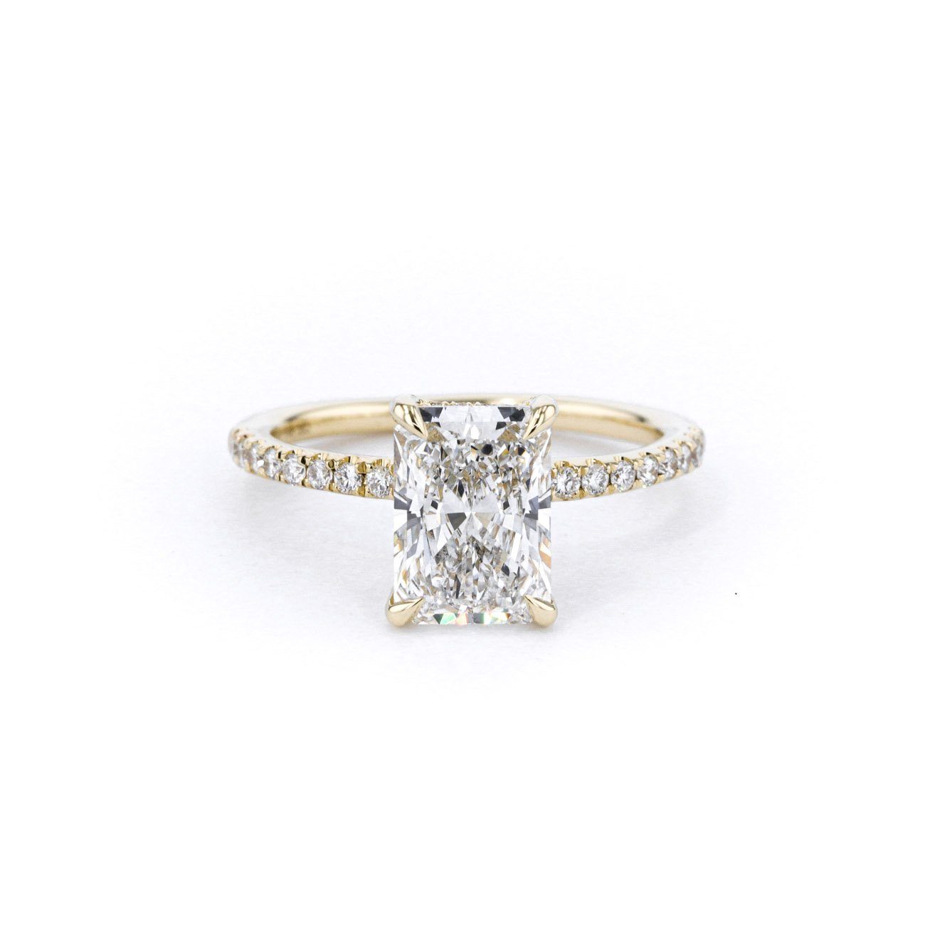1.6mm Shelby Radiant Engagement Rings Princess Bride Diamonds 3 14K Yellow Gold 