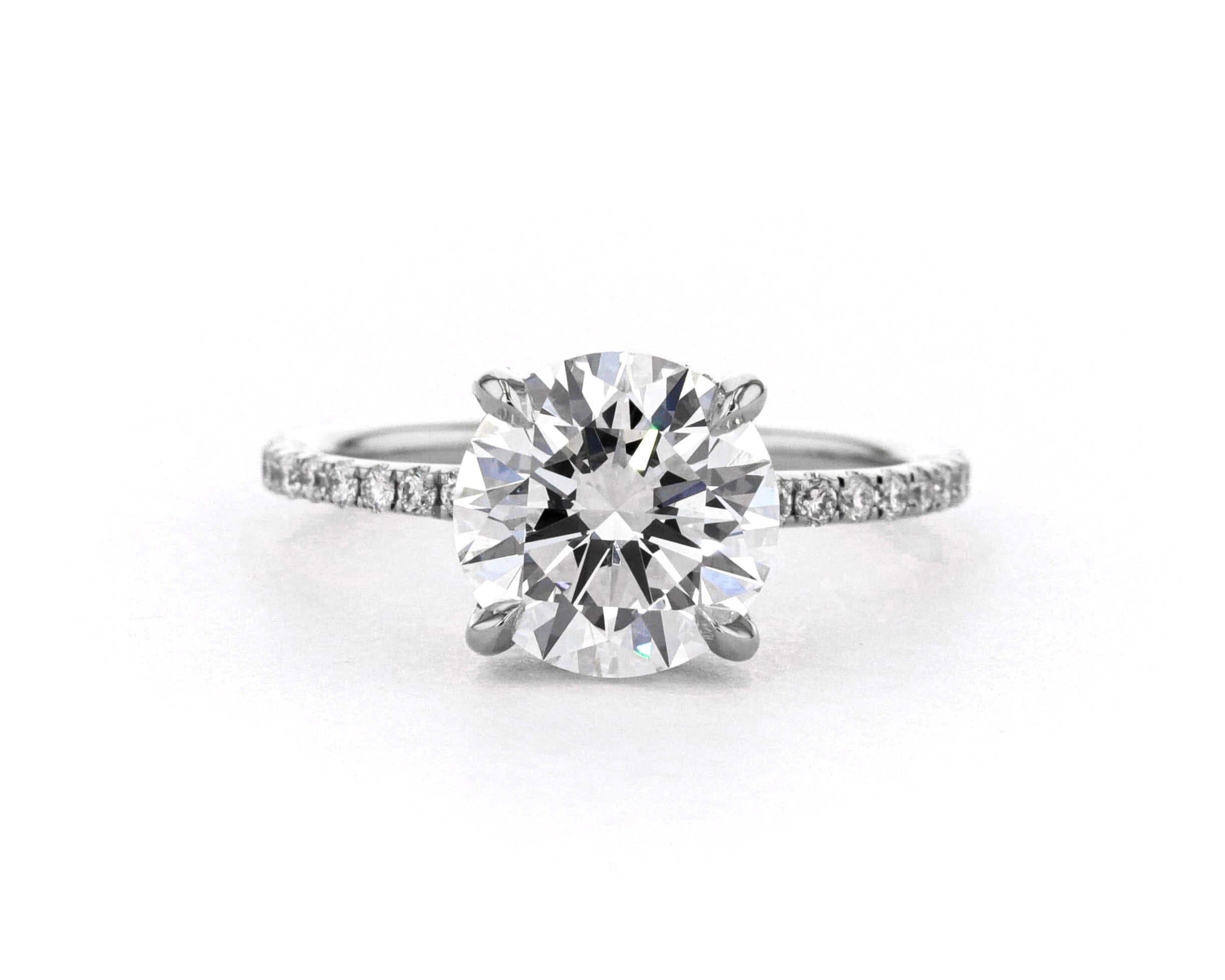 1.6mm Shelby Round Engagement Rings Princess Bride Diamonds 