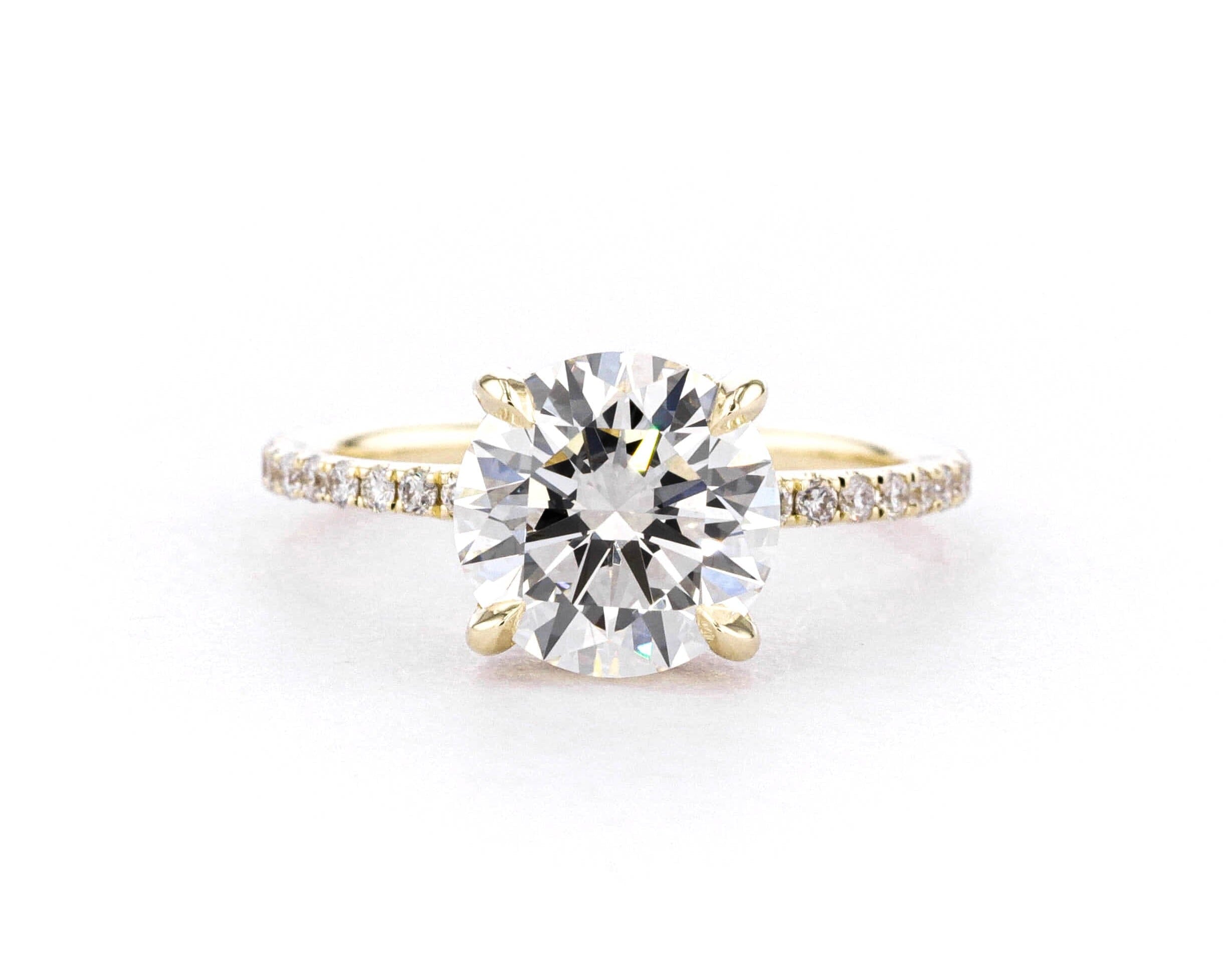 1.6mm Shelby Round Engagement Rings Princess Bride Diamonds 