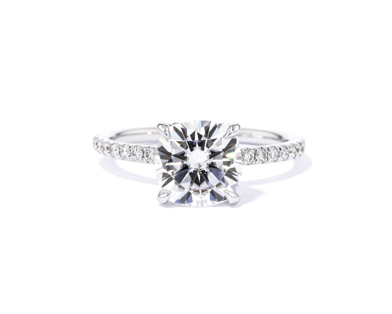 1.6mm Stephanie Cushion Engagement Rings Princess Bride Diamonds 