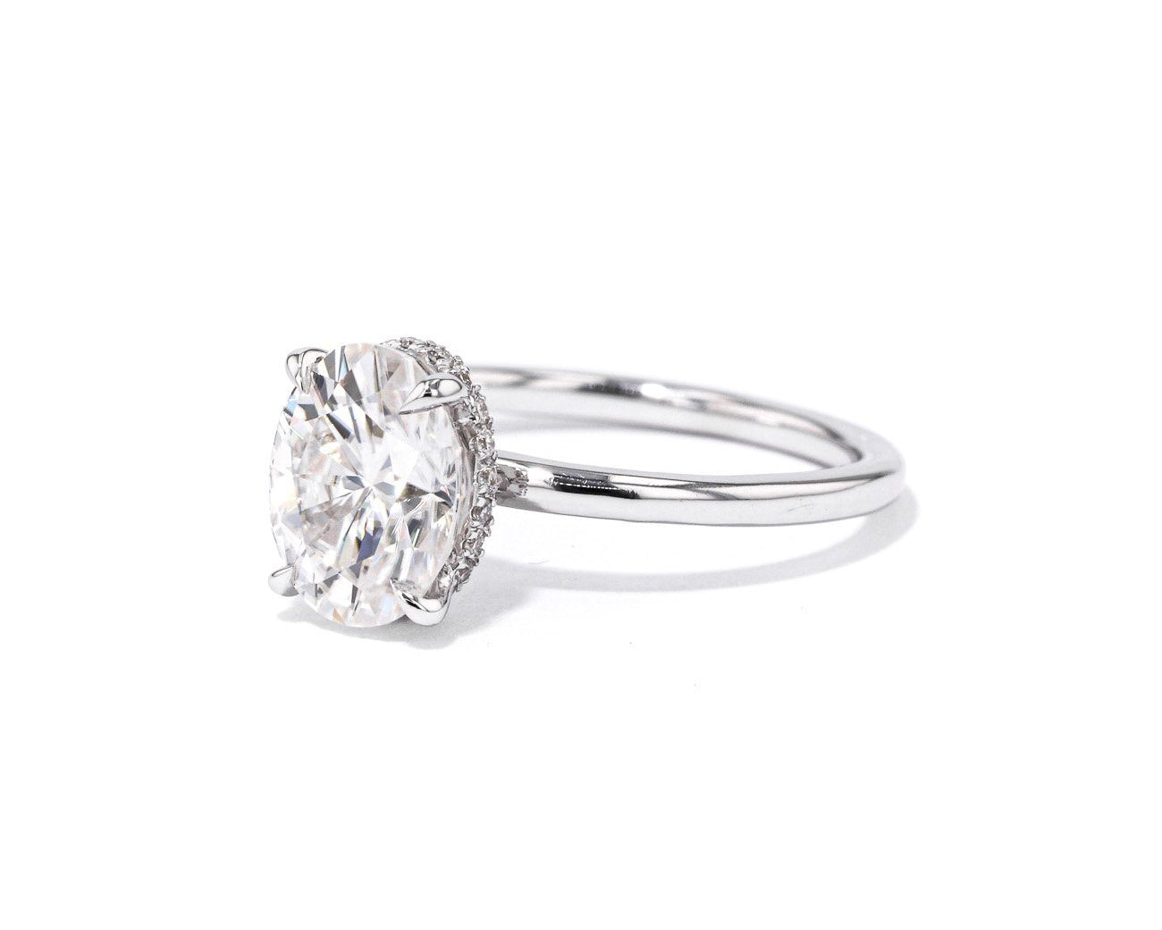 1.6mm Stephanie Oval High Polish Engagement Rings Princess Bride Diamonds 