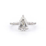 1.6mm Stephanie Pear Engagement Rings Princess Bride Diamonds 