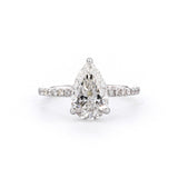 1.6mm Stephanie Pear Engagement Rings Princess Bride Diamonds 