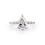 1.6mm Stephanie Pear Engagement Rings Princess Bride Diamonds 