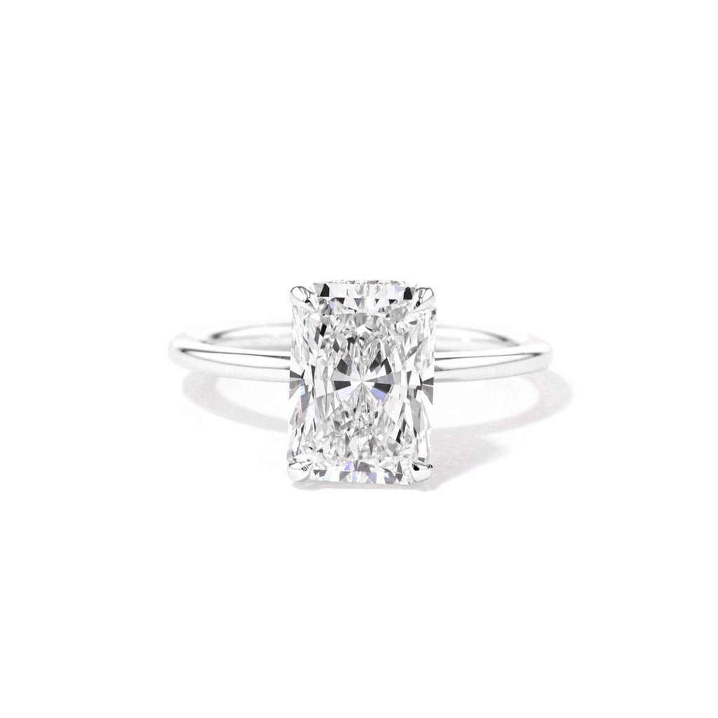 1.6mm Stephanie Radiant High Polish Engagement Rings Princess Bride Diamonds 3 14K White Gold 