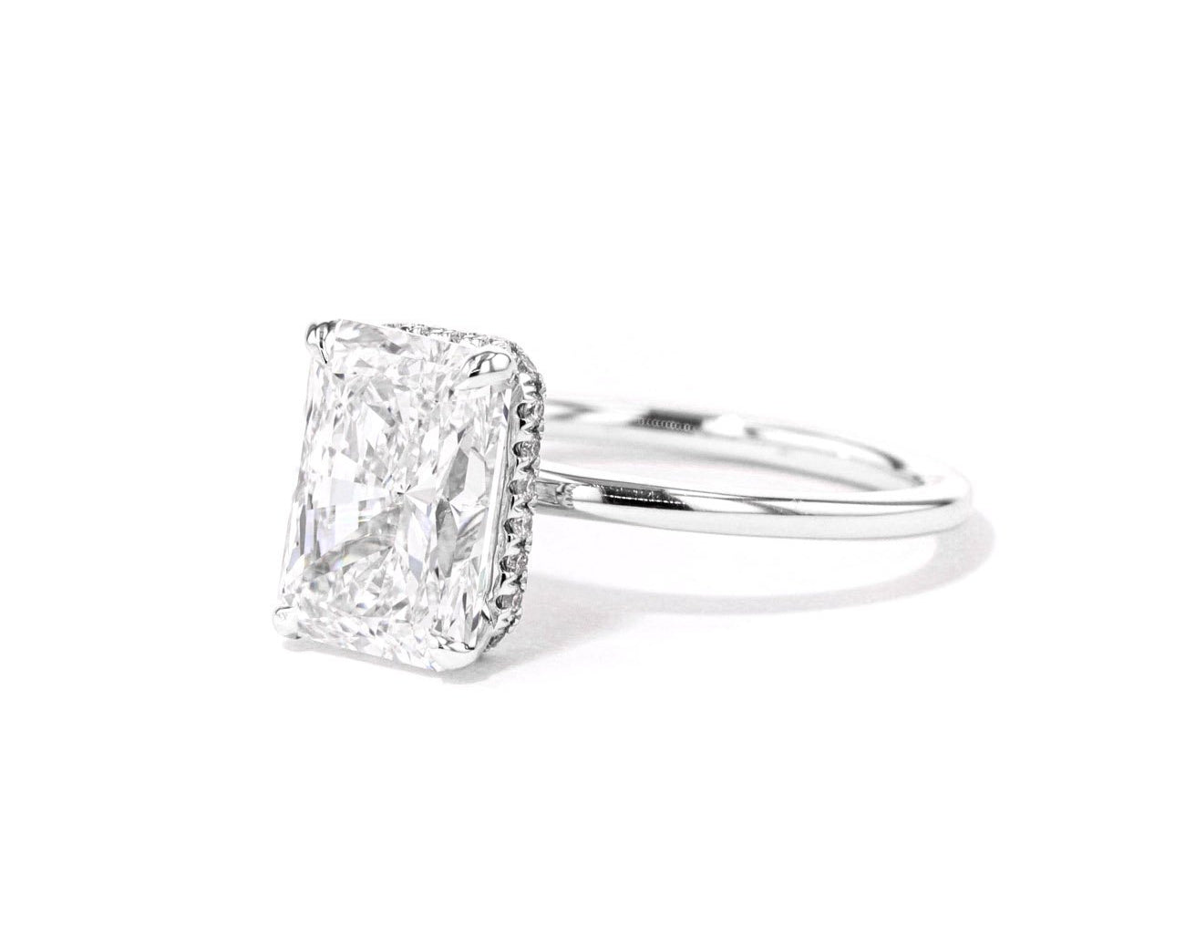 1.6mm Stephanie Radiant High Polish Engagement Rings Princess Bride Diamonds 