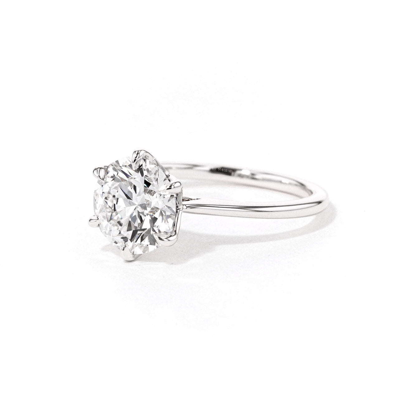 1.6mm Victoria Round High Polish Engagement Rings Princess Bride Diamonds 