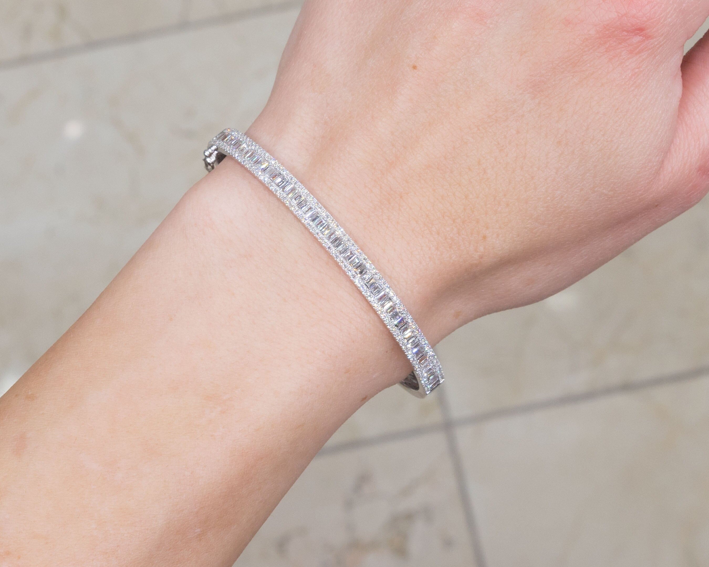 1.74ct Diamond Hollywood Bangle Bracelets Princess Bride Diamonds 