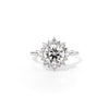 1.8mm Duchess Round Engagement Rings Princess Bride Diamonds 3 14K White Gold 
