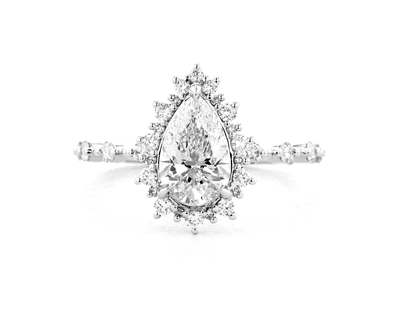 1.8mm Kaia Pear Engagement Rings Princess Bride Diamonds 
