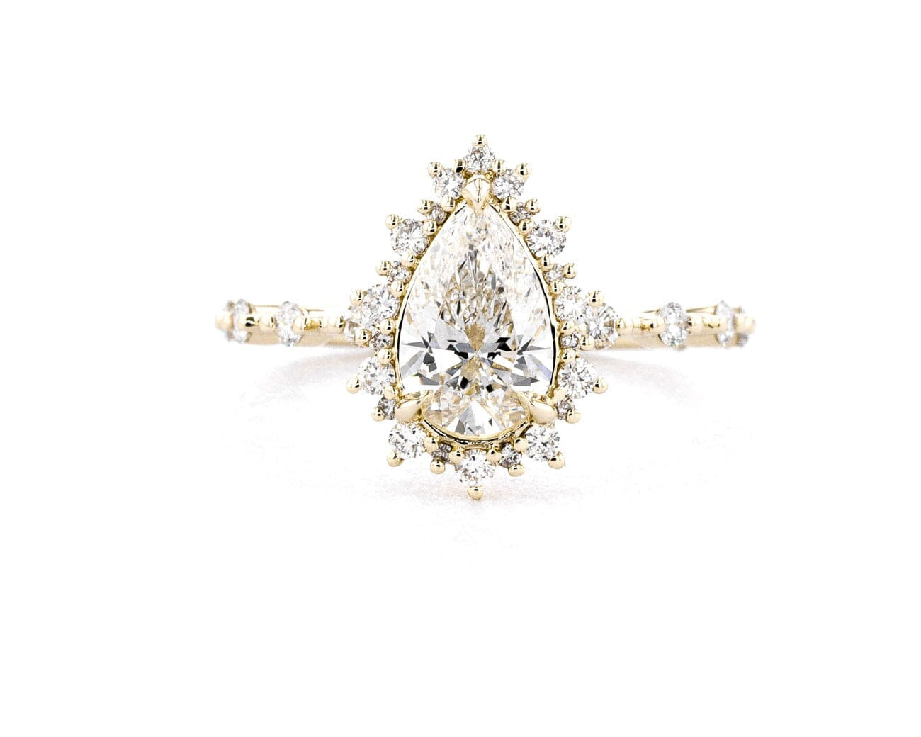 1.8mm Kaia Pear Engagement Rings Princess Bride Diamonds 