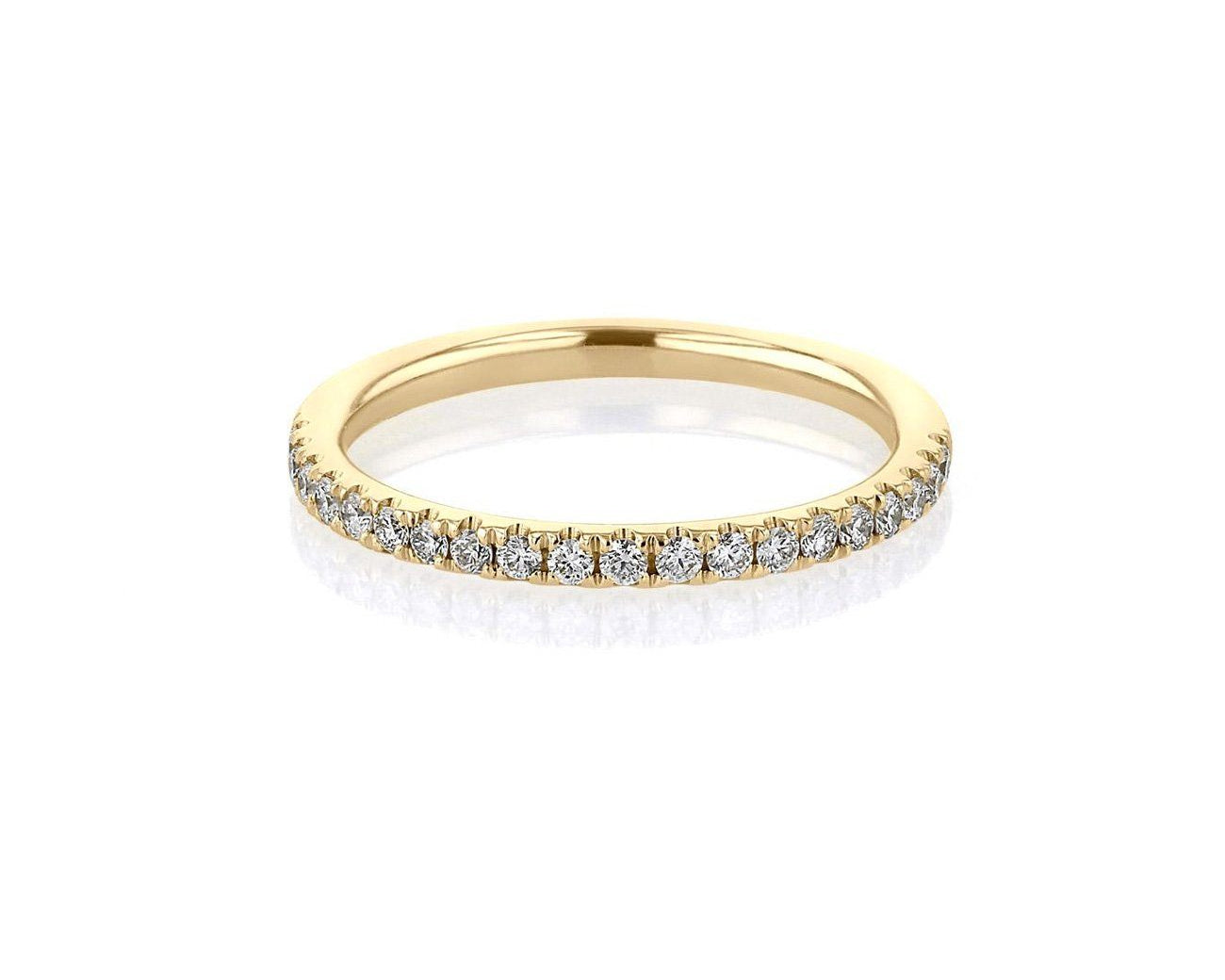 1.8mm Pavé Diamond Ring Ring Princess Bride Diamonds 3 14K Yellow Gold 