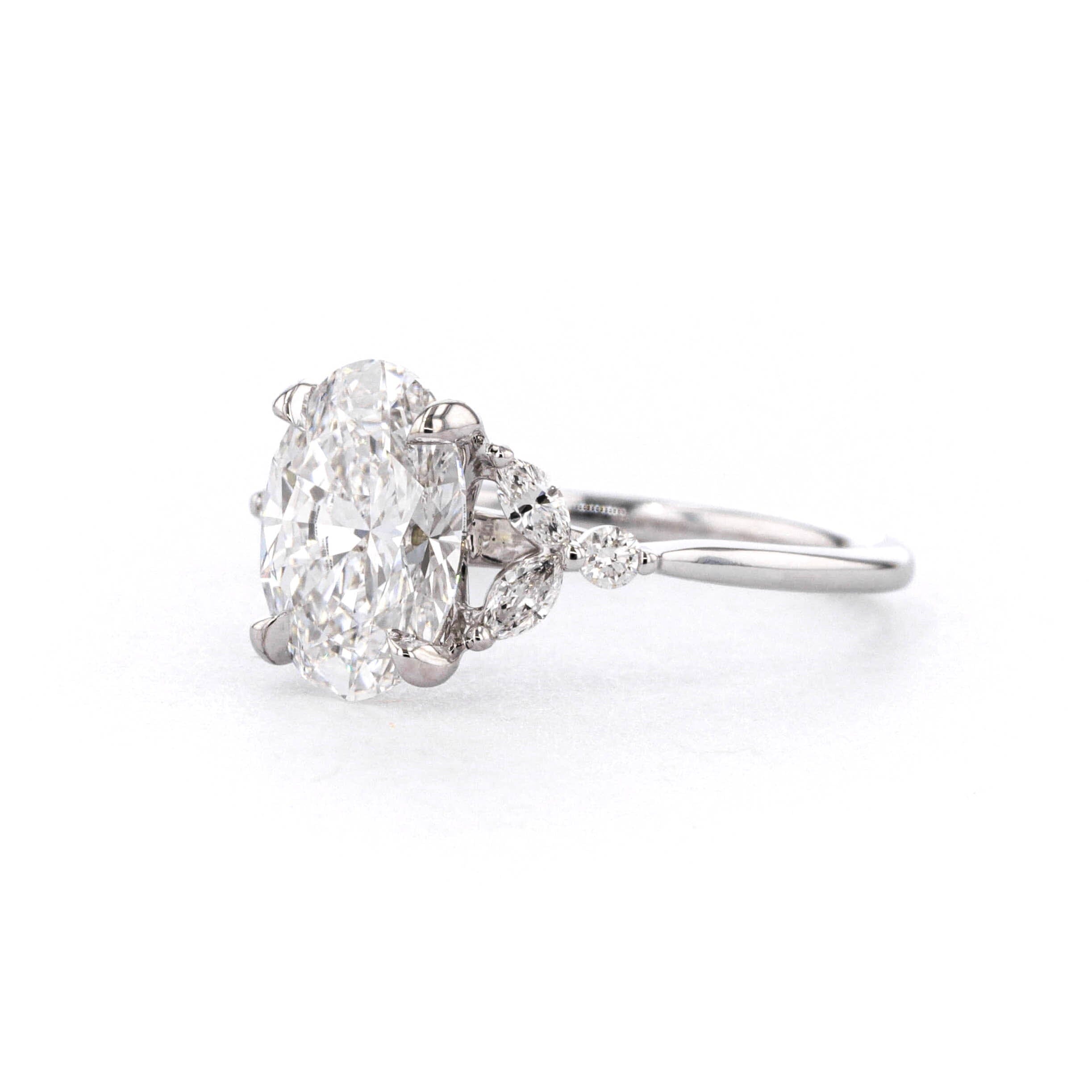 1.8mm Sarah Oval Engagement Rings Princess Bride Diamonds 