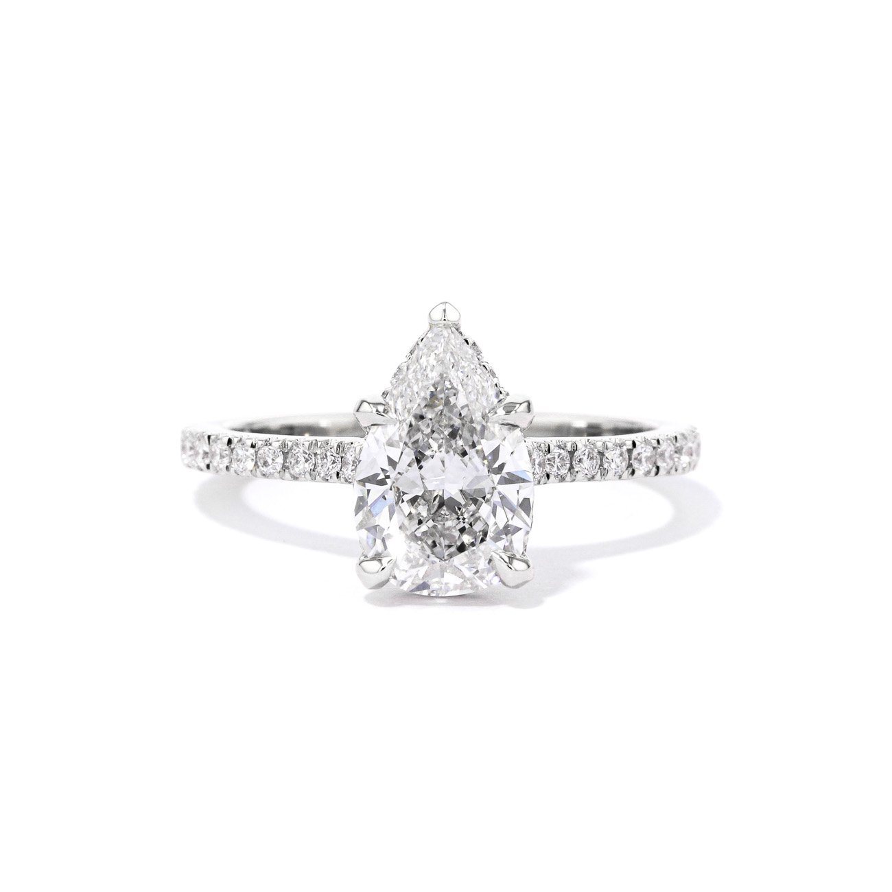 1.8mm Stella Pear Engagement Rings Princess Bride Diamonds 3 14K White Gold 