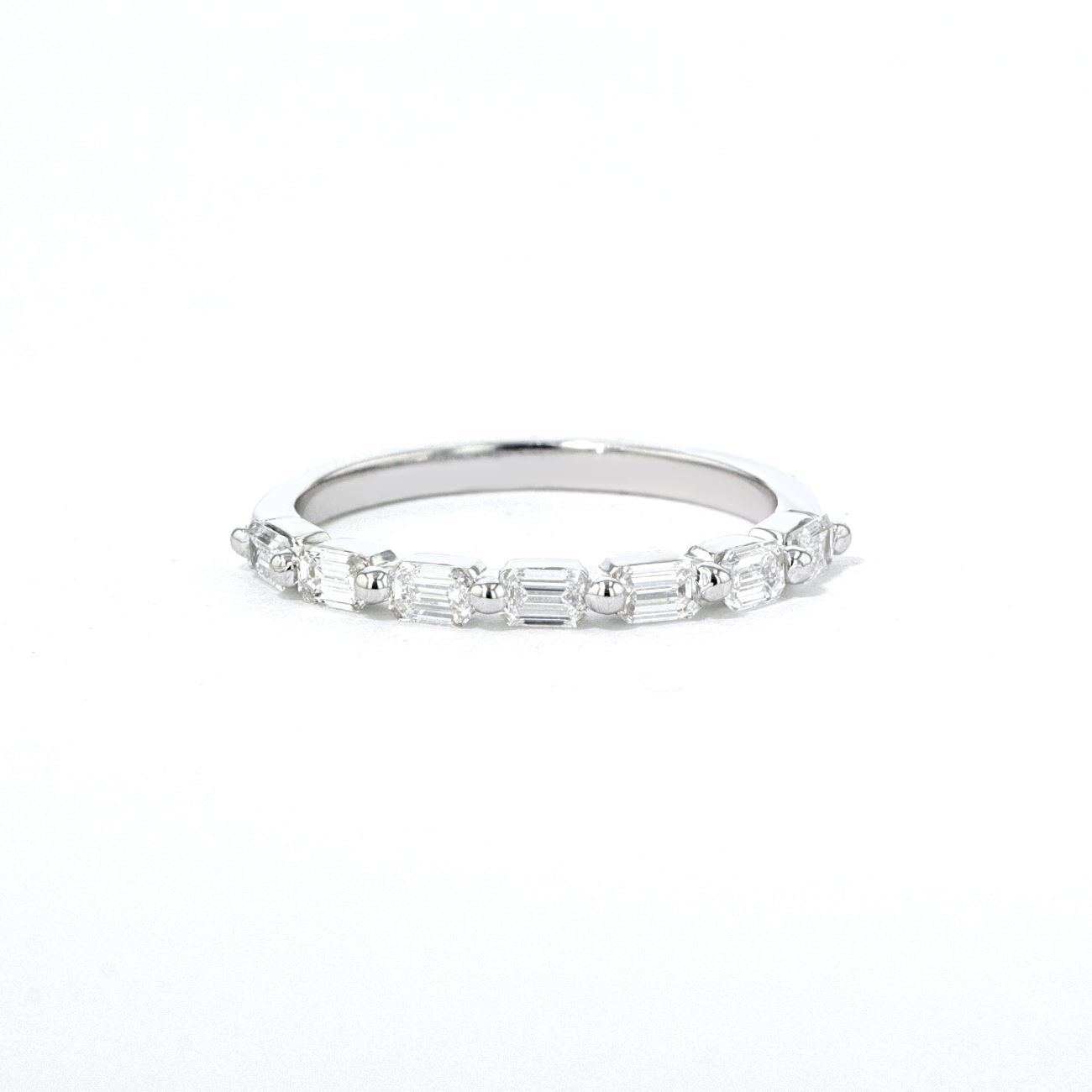 2.0mm East West Emerald Floating Diamond Ring Rings Princess Bride Diamonds 