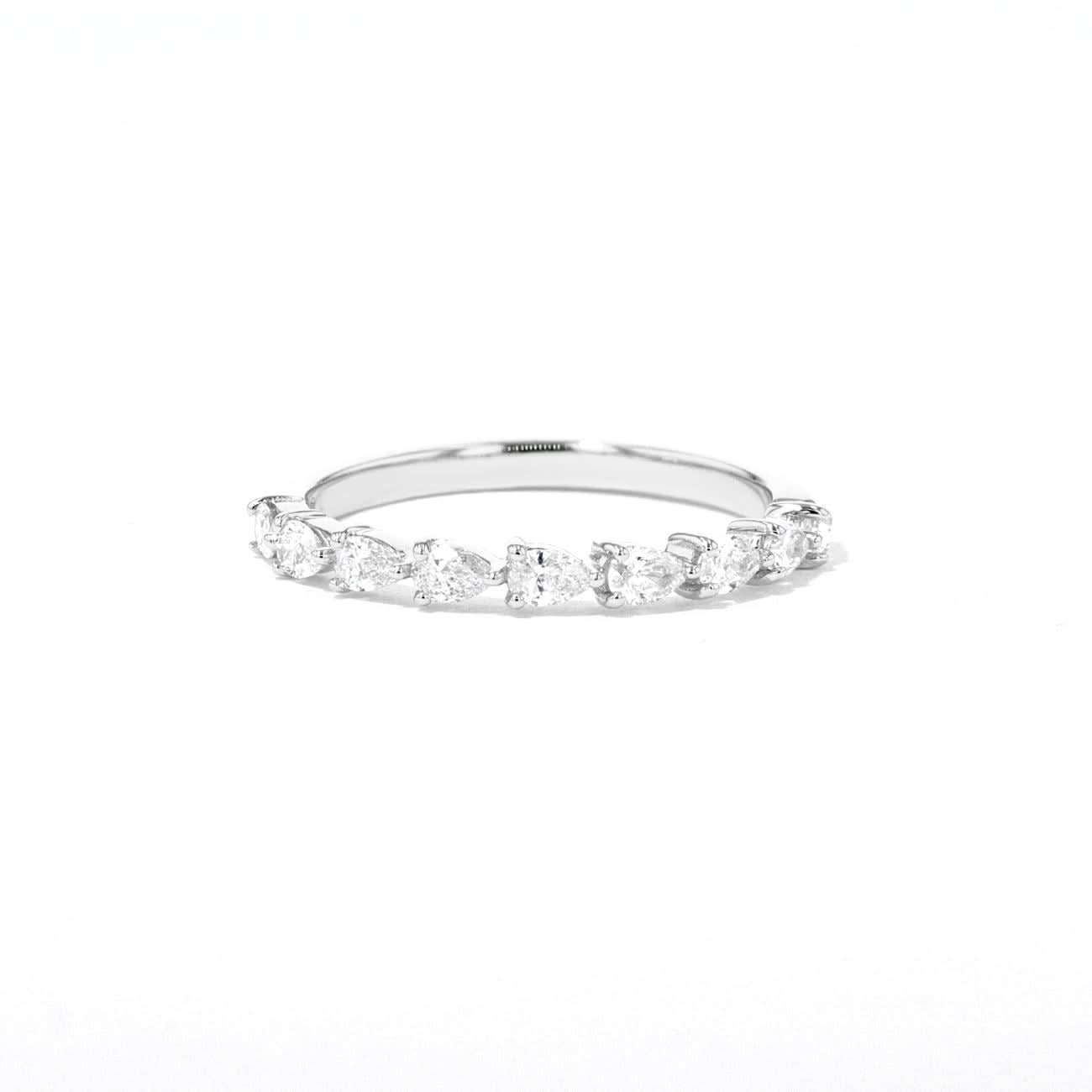 2.0mm East West Pear Diamond Ring - PBD Rings