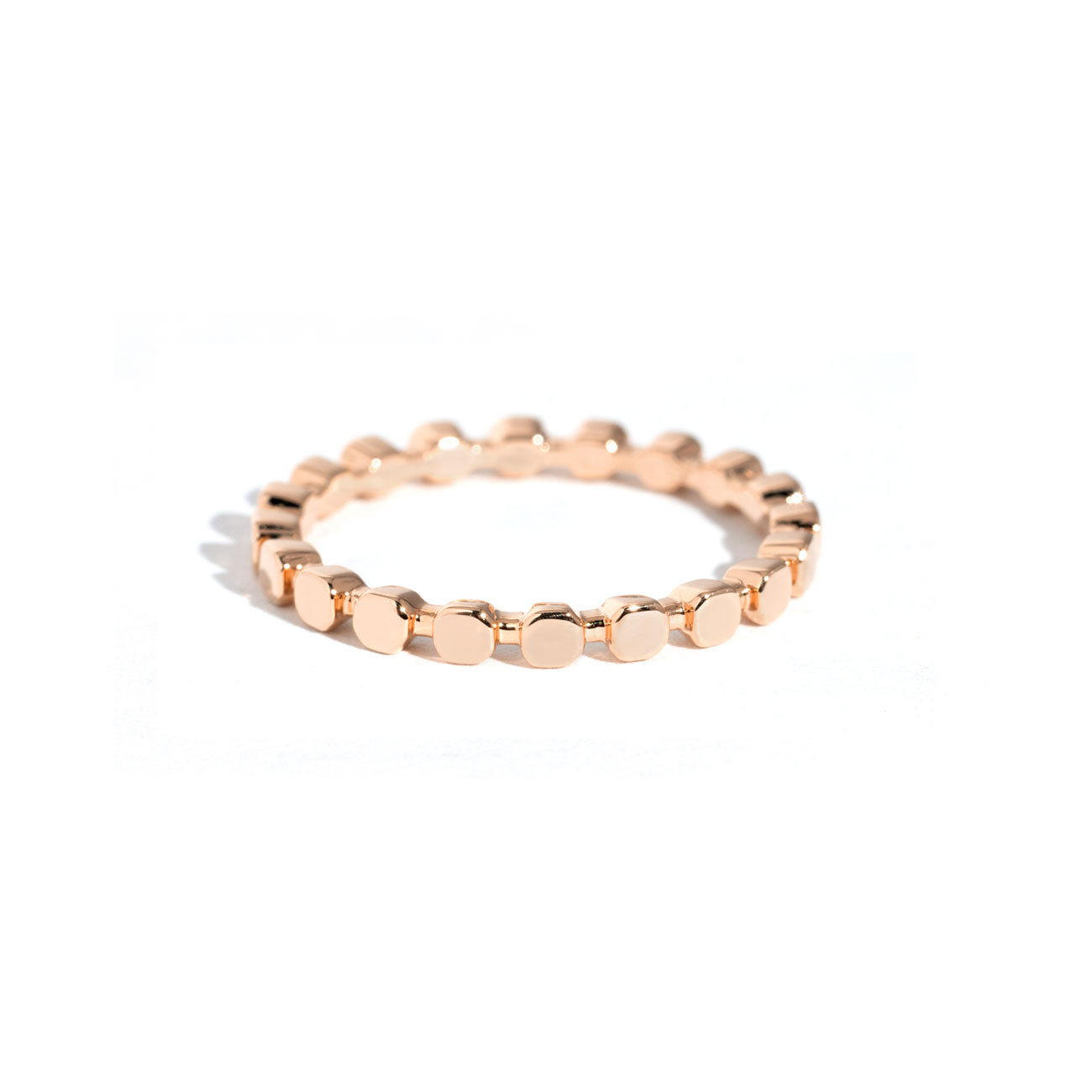 2.0mm Flat Bead Ring Rings Princess Bride Diamonds 3 14K Rose Gold 