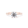 2.0mm Mia Round Engagement Rings Princess Bride Diamonds 3 14K Rose Gold 