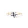 2.0mm Mia Round Engagement Rings Princess Bride Diamonds 3 14K Yellow Gold 
