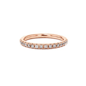 2mm Pavé Diamond Ring Ring Princess Bride Diamonds 3 14K Rose Gold 