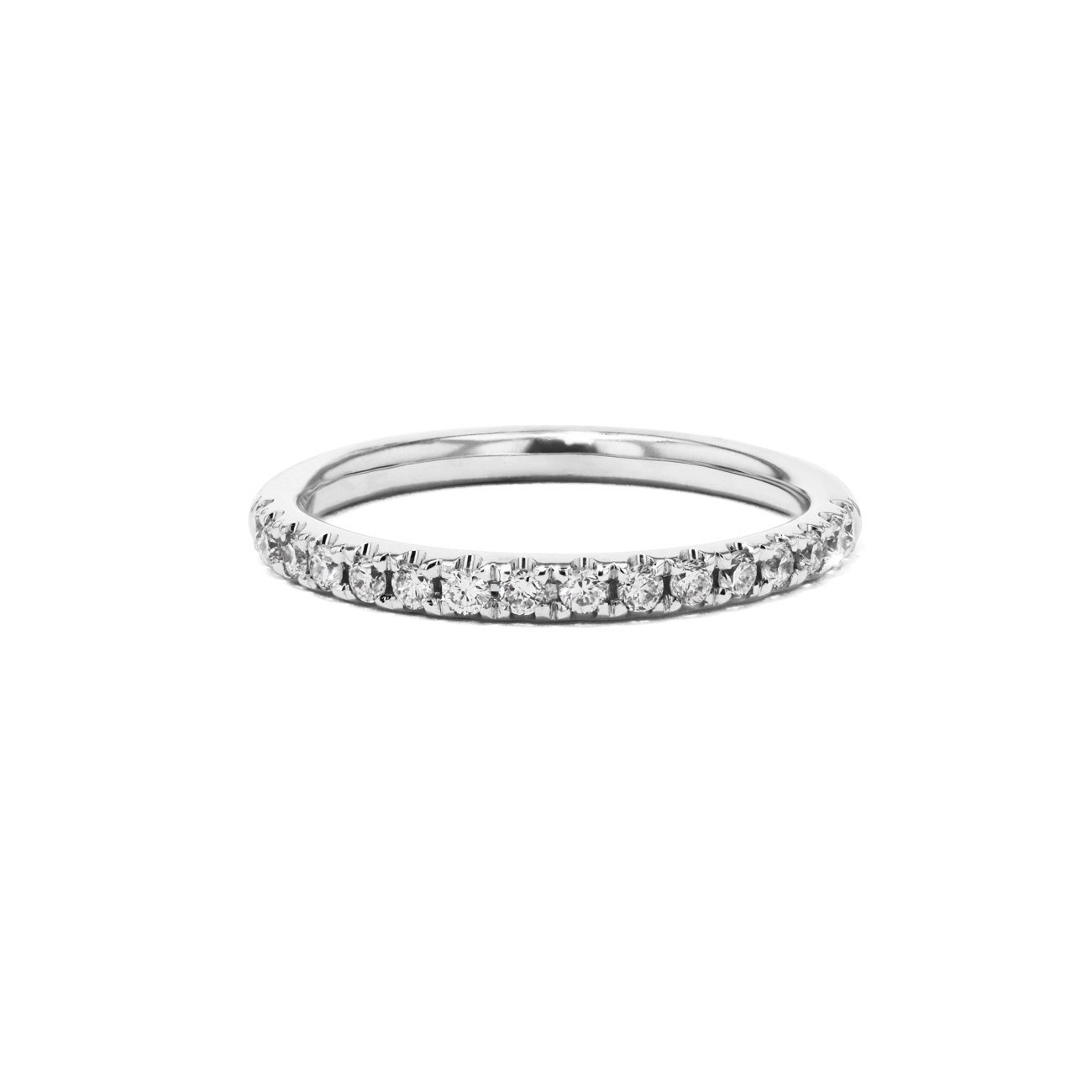 2mm Pavé Diamond Ring Ring Princess Bride Diamonds 3 14K White Gold 