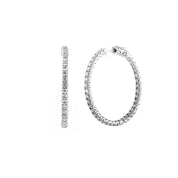 3.00ct Inside Outside Diamond Hoops Fine Jewelry Earrings Princess Bride Diamonds 