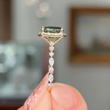 3.02ct Green Sapphire Emily Engagement Rings Princess Bride Diamonds 