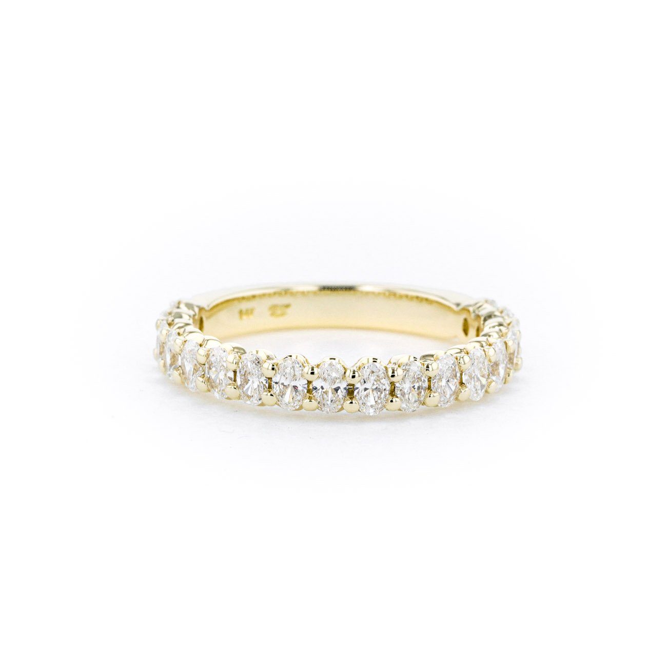 3.0mm Mini Oval Diamond Ring Ring Princess Bride Diamonds 3 14K Yellow Gold 