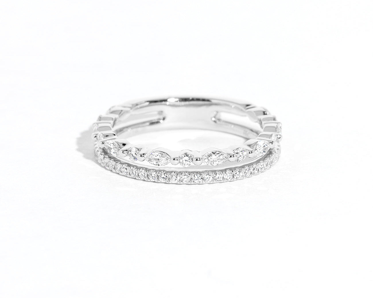 3.6mm Tori and Pavé Diamond Band Rings Princess Bride Diamonds 