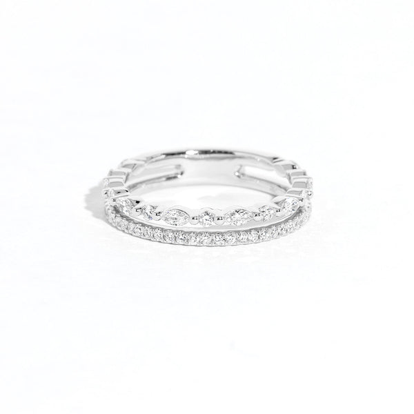 3.6mm Tori and Pavé Diamond Band Rings Princess Bride Diamonds 