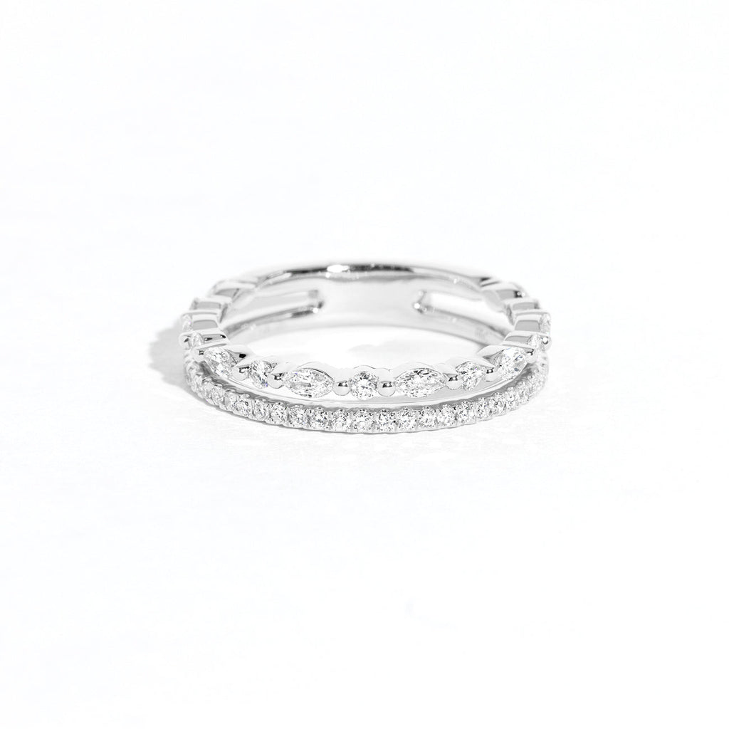 3.6mm Tori and Pavé Diamond Band Rings Princess Bride Diamonds 
